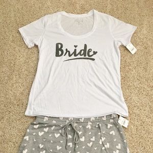 Bride Shirt With Matching Heart Shorts